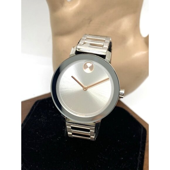 Movado Women's Watch 3600647 Bold Swiss Quartz Silver Dial Stainless Steel 34mm - Picture 1 of 14